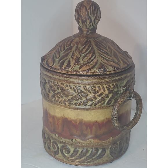 Uttermost Famous Pottery Hand Crafted Vintage Canister Jar Pot With Lid Retired - Picture 2 of 16